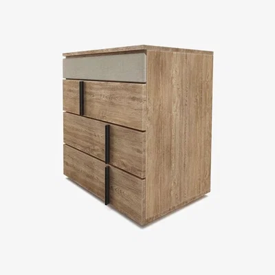 Sofa.com Amalfi Upholstered Bedside Chest of Drawers in Pampas