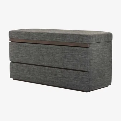 Sofa.com Hardy Bedside Chest of Drawers in Liquorice Baylee Multi-Tone Viscose Linen