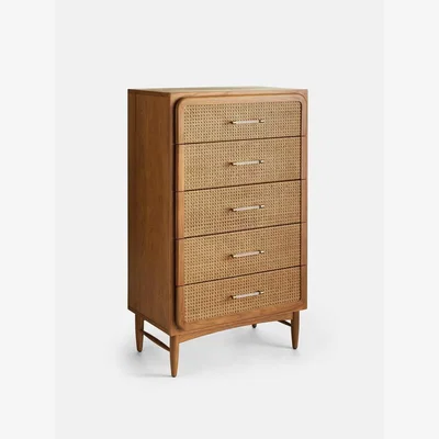 Soho Home Oscar Cane & Oak Five Drawer Dresser