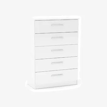 Teddy Beau Birlea Lynx 5 Drawer Chest of Draws in White