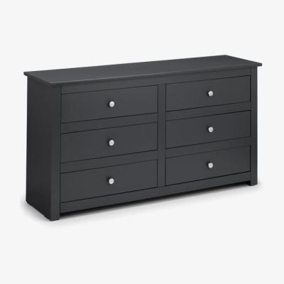 Teddy Beau Julian Bowen Radley 6 Drawer Chest of Drawers / Anthracite / 6 Drawers