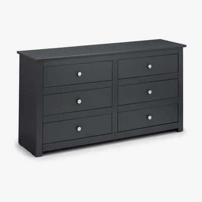 Teddy Beau Julian Bowen Radley 6 Drawer Chest of Drawers / Anthracite / 6 Drawers
