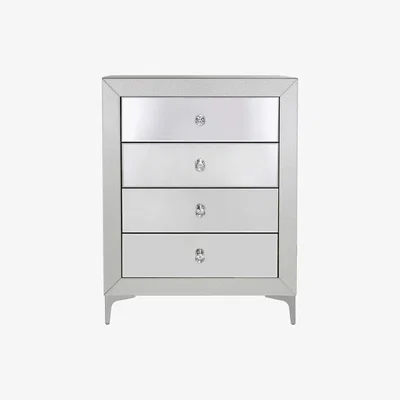 Teddy Beau Deco Home Avana Champagne Sparkle 4 Drawer Chest of Draws