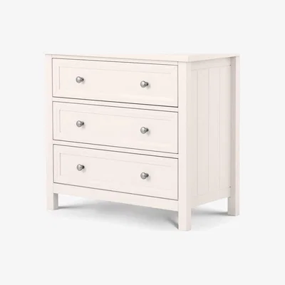 Teddy Beau Julian Bowen Maine 3 Drawer Chest of Drawers / Surf White / 3 Drawers
