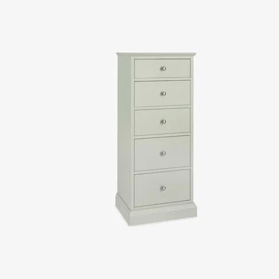 Teddy Beau Bentley Ashby 5 Drawer Tall Soft Grey Chest of Drawers