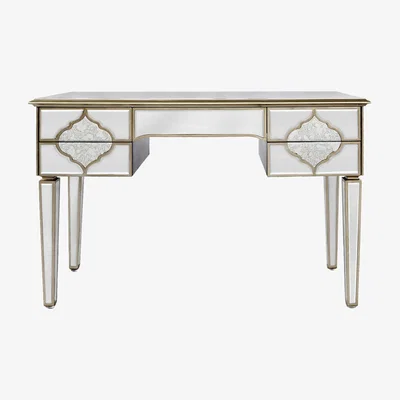 Teddy Beau Deco Home Sahara Marrakech Moroccan Gold Mirrored Dressing Console Table