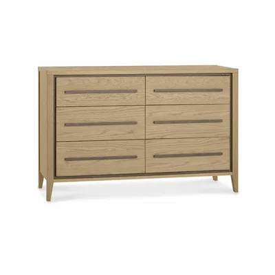Teddy Beau Bentley Rimini 6 Drawers Wide Aged Oak And Weathered Oak Chest of Drawers