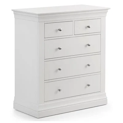 Teddy Beau Julian Bowen Clermont Chest of Drawers / White / 3+2 Drawers