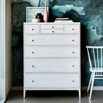 Woods Furniture Ercol Salina 8 Drawer Tall Chest - Pale Timber