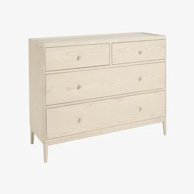 Woods Furniture Ercol Salina 4 Drawer Wide Chest - Pale Timber