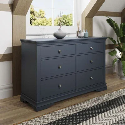 Woods Furniture Didcot 6 Drawer Chest - Midnight Grey