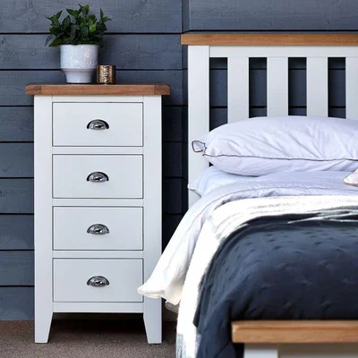 Woods Furniture Tetbury Painted Oak 4 Drawer Narrow Chest