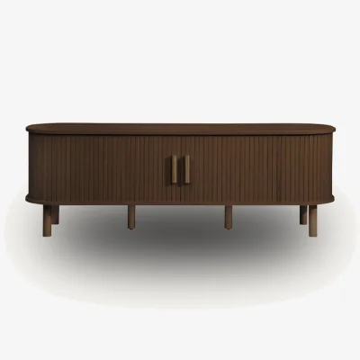 Arighi Bianchi Tiffany Fluted Small TV Unit, Walnut