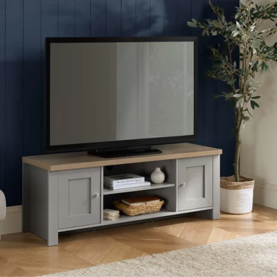 Arighi Bianchi Burwick Large TV Unit, Light Grey
