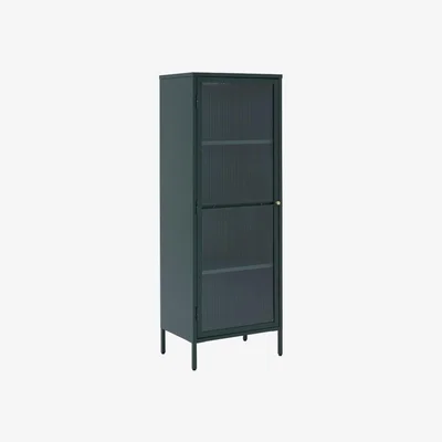 Barker and Stonehouse Dali Glass Tower Display Cabinet, Fir Green