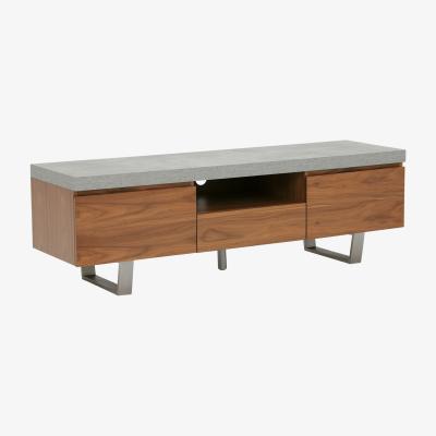 Barker and Stonehouse Halmstad Large TV Stand, Concrete and Walnut