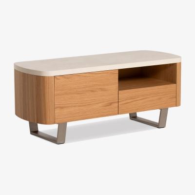 Barker and Stonehouse Tate Curved TV stand 120x45x50, Brown | Barker & Stonehouse