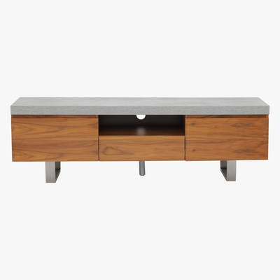 Barker and Stonehouse Halmstad Large TV Stand, Concrete and Walnut