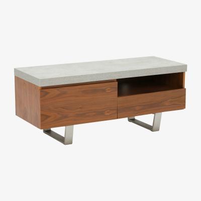 Barker and Stonehouse Halmstad Small TV Stand, Concrete and Walnut