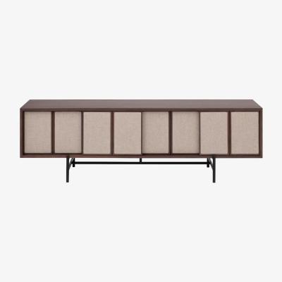 Barker and Stonehouse L.Ercolani Canvas Media Unit, Brown Walnut Wood | Barker & Stonehouse