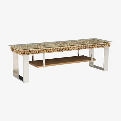 Barker and Stonehouse Caspian Atlantic Buffet Driftwood and Glass TV Unit