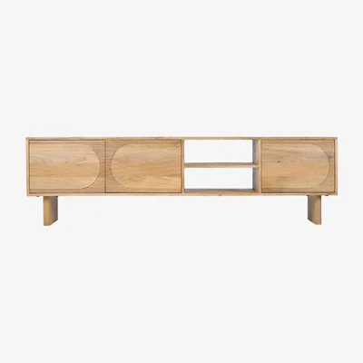 Barker and Stonehouse Zuberi TV Unit 150cm, Neutral Wood | Barker & Stonehouse