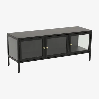 Barker and Stonehouse Salinas TV Lowboard Cabinet, Black Metal | Barker & Stonehouse