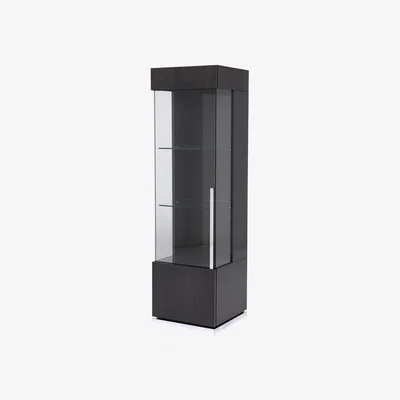 Barker and Stonehouse Borgia 1 Door Koto Wood Cabinet Left, Grey Highgloss