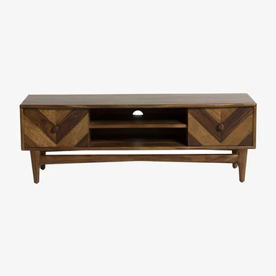Barker and Stonehouse Lockley 2 Drawer TV Cabinet, Saman Wood | Barker & Stonehouse