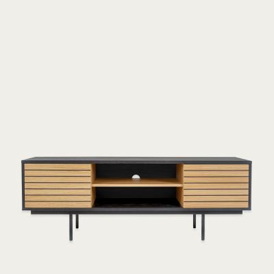 Bombinate.com Oak/Black Stripe TV Unit