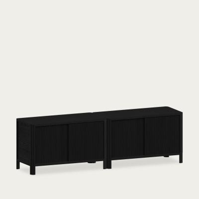 Bombinate.com Black Cloe TV Stand with Black Wood Doors