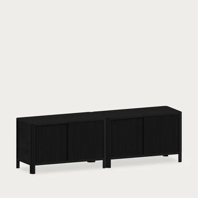 Bombinate.com Black Cloe TV Stand with Black Wood Doors