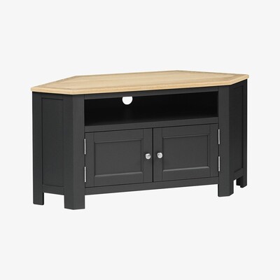The Cotswold Company Ellwood Charcoal Large Corner TV Unit - Up to 56"
