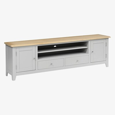 The Cotswold Company Chester Dove Grey Extra Large TV Stand - Up to ''99