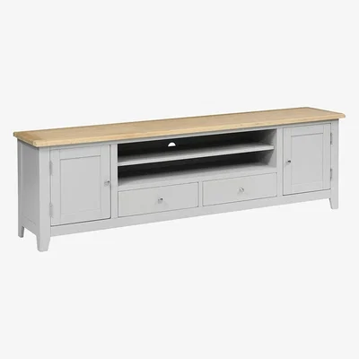 The Cotswold Company Chester Dove Grey Extra Large TV Stand - Up to ''99
