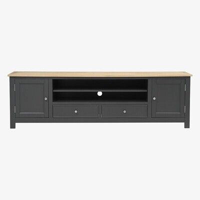 The Cotswold Company Ellwood Charcoal NEW Extra Large TV Stand - Up to ''99