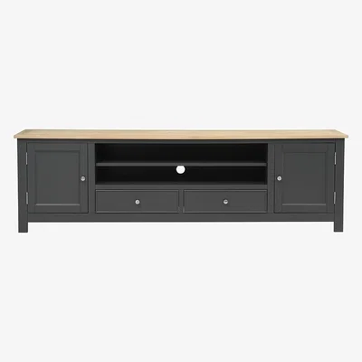 The Cotswold Company Ellwood Charcoal NEW Extra Large TV Stand - Up to ''99