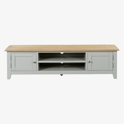 The Cotswold Company Chester Dove Grey Low Wide TV Unit - up to 80"