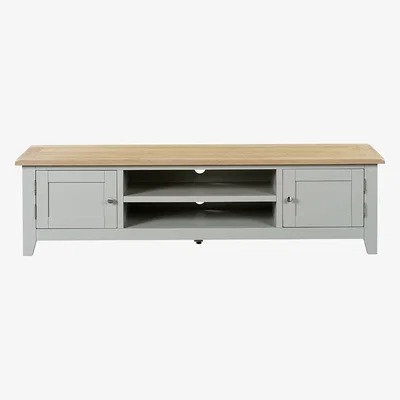 The Cotswold Company Chester Dove Grey Low Wide TV Unit - up to 80"