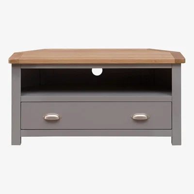 The Cotswold Company Sussex Storm Grey Corner TV Unit - Up to 44''