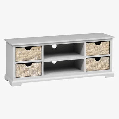 The Cotswold Company Farmhouse Dove Grey Widescreen TV unit up to 62"