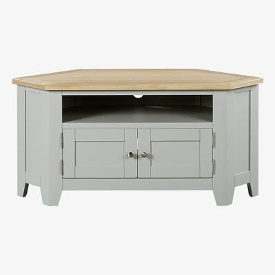 The Cotswold Company Chester Dove Grey Large Corner TV Unit - up to 56"