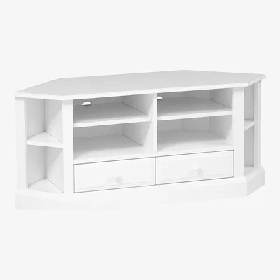 The Cotswold Company Burford Warm White Large Corner TV Unit - Up to 57"