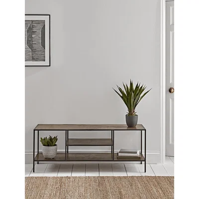 Cox and Cox Textured Topped Metal Media Unit - Gold