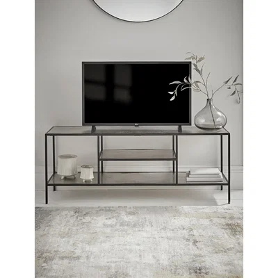 Cox and Cox Textured Topped Metal Media Unit - Burnished Silver
