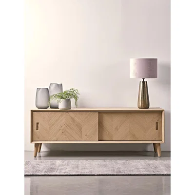Cox and Cox Chevron Oak Media Unit