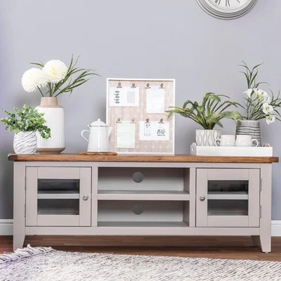 Chiltern Oak Furniture Chester Stone Painted Oak Large TV Unit