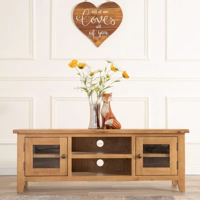 Chiltern Oak Furniture Rustic Oak Large TV Unit