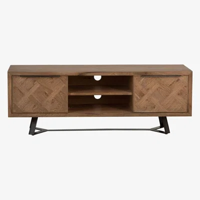Chiltern Oak Furniture Industrial Oak Large TV Unit