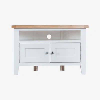 Chiltern Oak Furniture Suffolk White Painted Oak Corner TV Unit